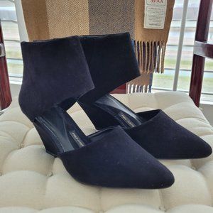 Pied Juste Women Black Suede Wedges Size 36 6